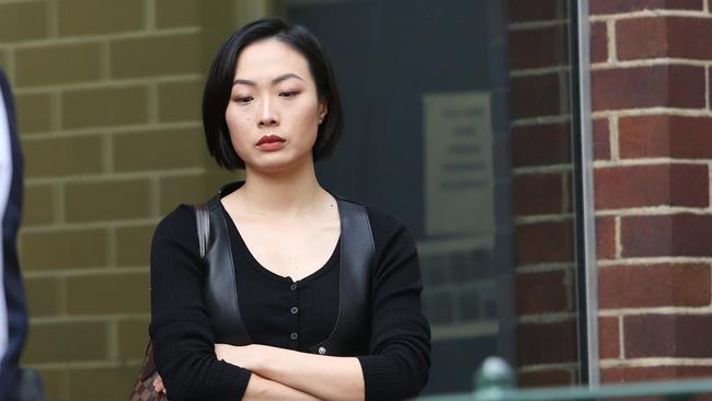 Qiuhan Xu, 32, of Burwood, outside Manly Courthouse where she was convicted of high-range drink driving after she drove past a RBT site, smashed her car mirror on the “Stop Police” sign held by an officer and stopped one kilometre away. Picture Rohan Kelly