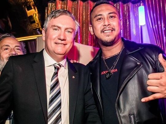 With Eddie McGuire in Melbourne last year.