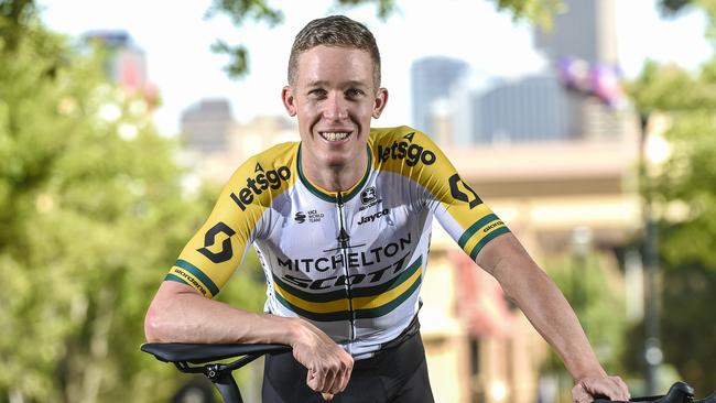 Australian road race champion Cameron Meyer has revealed he’s a Crows fan, despite being born in Western Australia. Picture: AAP Image/Roy Vandervegt