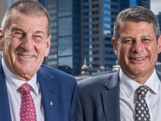 WARNING HERALD SUN PREMIUM LOCKED CONTENT: NO THE AUSTRALIAN/NO NEWS.COM/NO SKYNEWS/NO THE WESTERN AUSTRALIAN. WARNING Former Victorian Premiers and political opponents Jeff Kennett and Steve Bracks. Melbourne. Australia. 3 October 2019 Picture: Jake Nowakowski