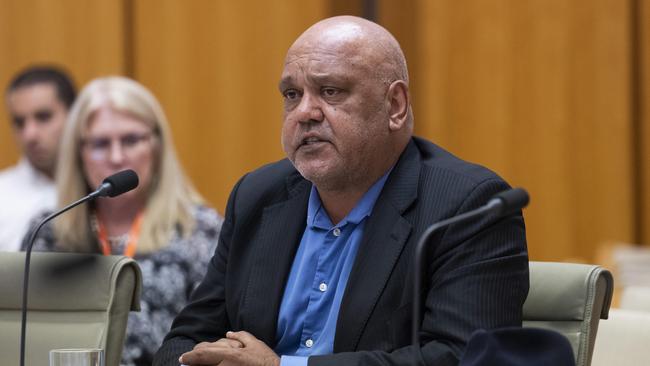 Noel Pearson appears before the Voice referendum inquiry in Canberra. Picture: NCA NewsWire / Martin Ollman