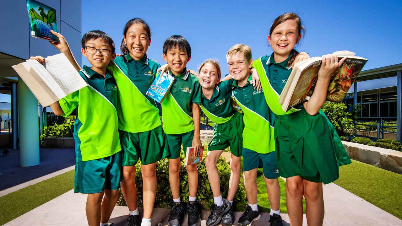 Sunnybank Hills State School was among the top performing in NAPLAN. Pictured is Year 5 students Ricky Xu, Jina Jung, Ethen Qiang, Sophia Minge, Hayden Davies and Chelsea Reid. Picture: Nigel Hallett