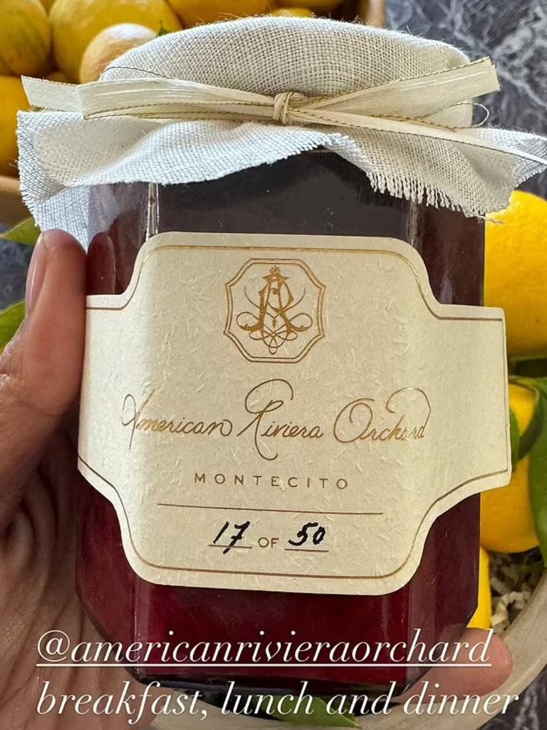 Meghan Markle has released her own strawberry jam via American Riviera Orchard. Picture: Instagram