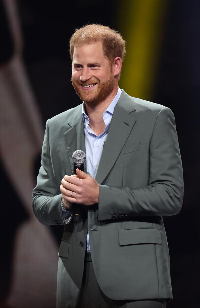 Prince Harry gives a rousing speech during the opening ceremony. Picture: Getty Images for the Invictus Games Foundation