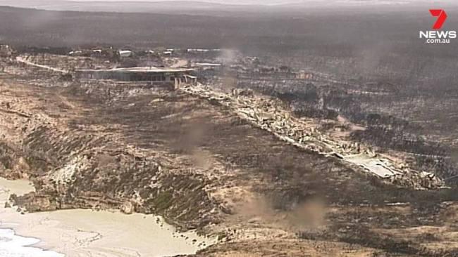 The Southern Ocean Lodge has been decimated. Photo: Seven News