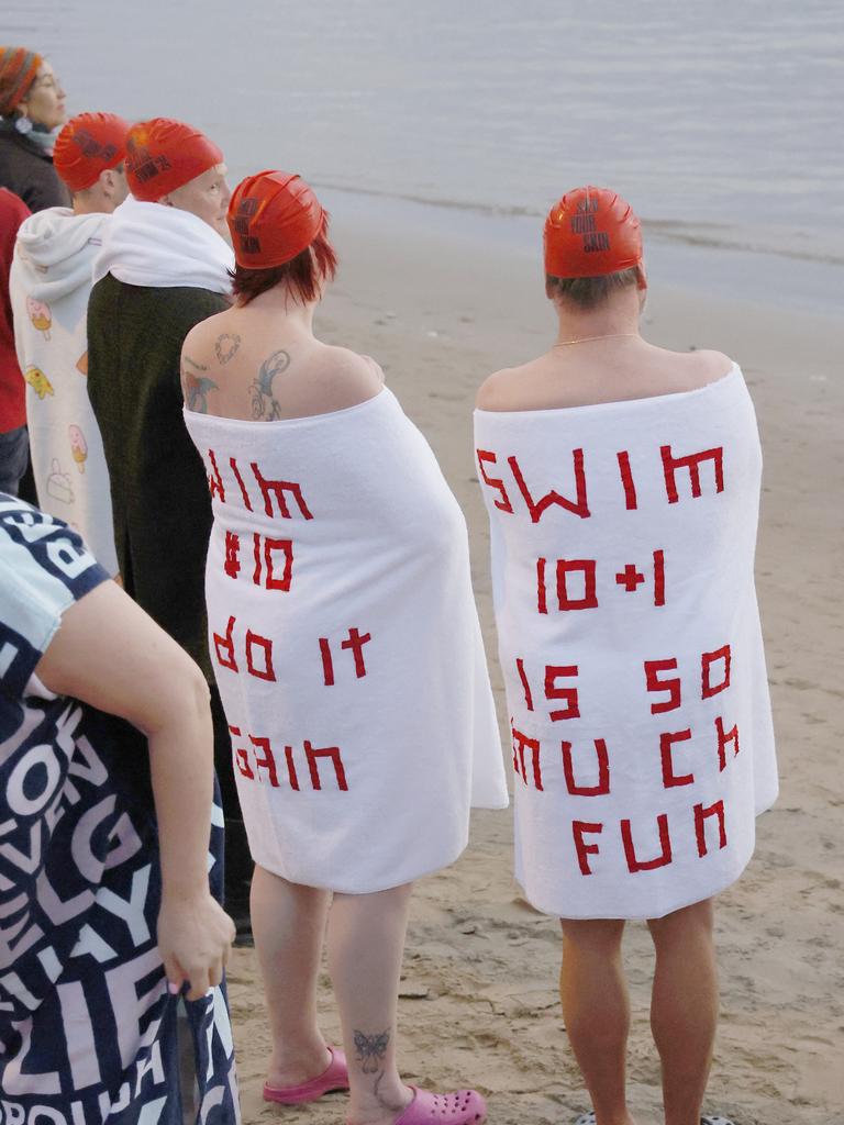 Dark Mofo Nude Solstice Swim 2024 at Long Beach Sandy Bay. Picture: Nikki Davis-Jones