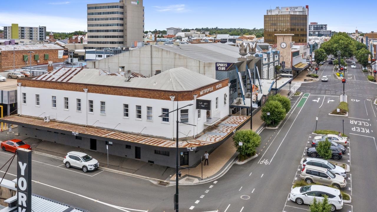 The Met Hotel, which was revived by Kosta and Jasmine Theodosis, on the corner of Ruthven and Bowen Streets in Toowoomba City has been listed for sale through LJ Hooker Commercial.