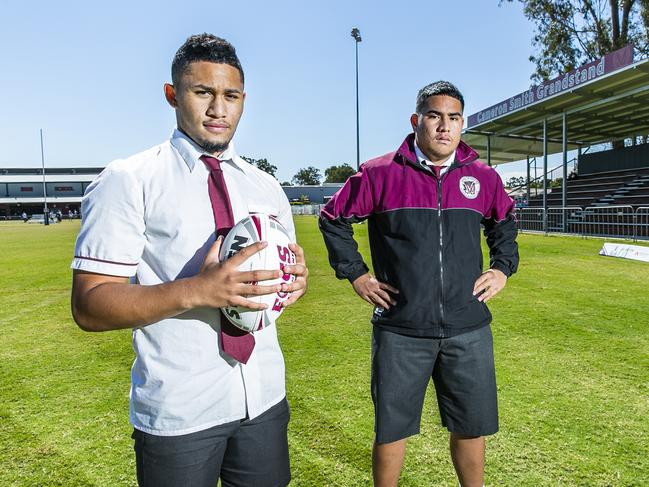 Marsden State High School students Will Semu and Taelon Te Whiu Hopa, Thursday, August 26, 2021 - Picture: Richard Walker