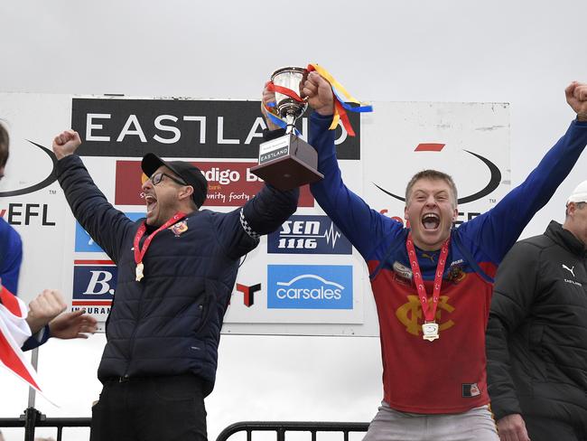 Sean Stanton (L) is Carrum Patterson Lakes’ new coach. Picture: Andy Brownbill