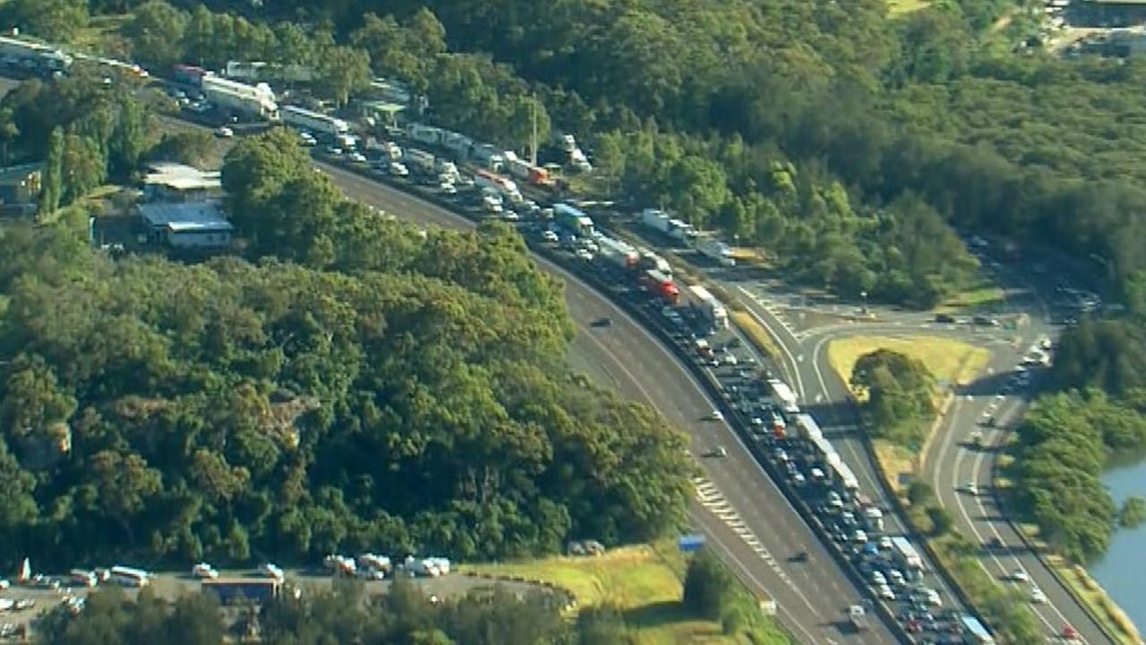 Drivers were urged to allow extra travel time. Picture: Nine News