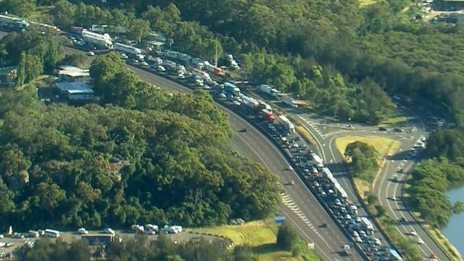 Drivers were urged to allow extra travel time. Picture: Nine News