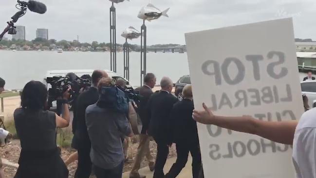 Sydney uni protesters ambush PM and John Alexander