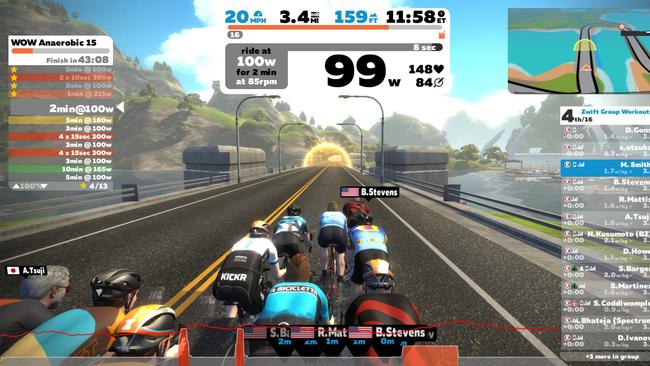 Zwift virtual road cycling application