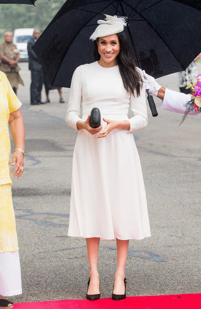 OCTOBER 23, 2018 - Where: Suva, Fiji. Wearing: Zimmermann dress, Stephen Jones hat and Tabitha Simmons heels. Picture: Samir Hussein/Samir Hussein / WireImage/Getty Images