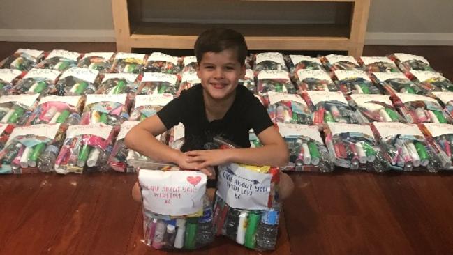 Adrian’s care packs made people “very happy.”