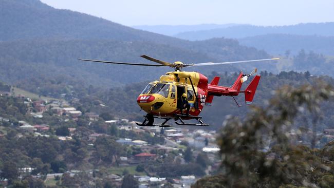 A police search of the Risdon Vale area, including an air search by members in the Westpac Rescue Helicopter, has led to the arrest of a 27-year-old Risdon Vale man who was allegedly involved in an armed robbery. Picture: LUKE BOWDEN