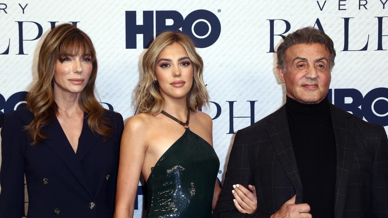 BEVERLY HILLS, CALIFORNIA - NOVEMBER 11: (L-R) Jennifer Flavin, Sistine Stallone, and Sylvester Stallone attend the Premiere of HBO Documentary Film "Very Ralph" at The Paley Center for Media on November 11, 2019 in Beverly Hills, California. (Photo by Tommaso Boddi/Getty Images)