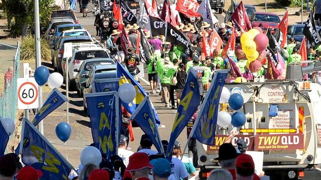 The Ipswich Labour Day march on Saturday. Picture: Rob Williams