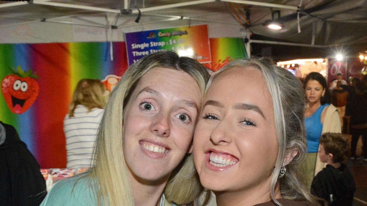 Tara Hamilton and Emma Brerley at Night Bite markets at Palm Beach-Currumbin SHS, Palm Beach. Pic: Regina King