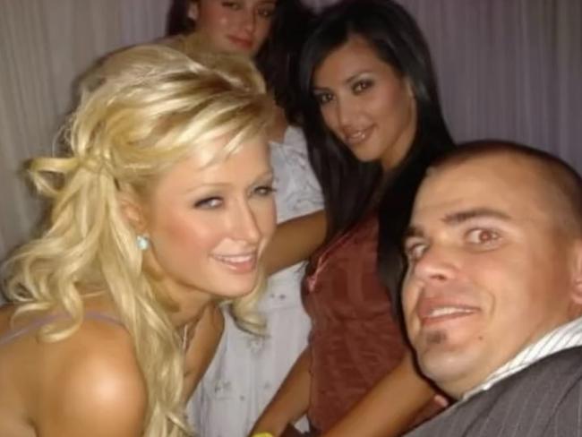 Owen Hanson with Paris Hilton and Kim Kardashian. Picture: Supplied