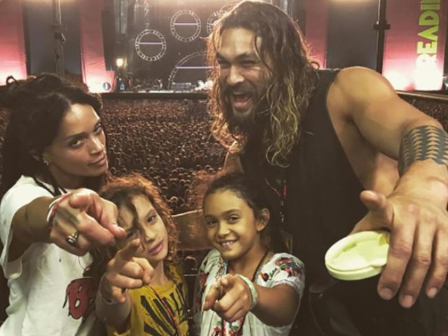 Lisa Bonet and Jason Momoa with children Lola, 10, and son Nakoa-Wolf, 8.  Picture:  Instagram