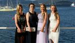 L to R: Megan Blackwell, Cassie Booth, Montanna Cate and Holly Scott at the Dominic School formal held at Wrest Point Casino on Monday 1 December Pic: Carolyn Docking