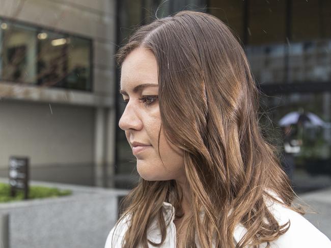 CANBERRA, AUSTRALIA NewsWire Photos OCTOBER 07, 2022:Brittany Higgins left court after day four of the trail.Bruce Lehrmann, the man accused of the sexual assault of former Liberal staffer Brittany Higgins at the Magistrates Court in Canberra.Picture: NCA NewsWire / Gary Ramage