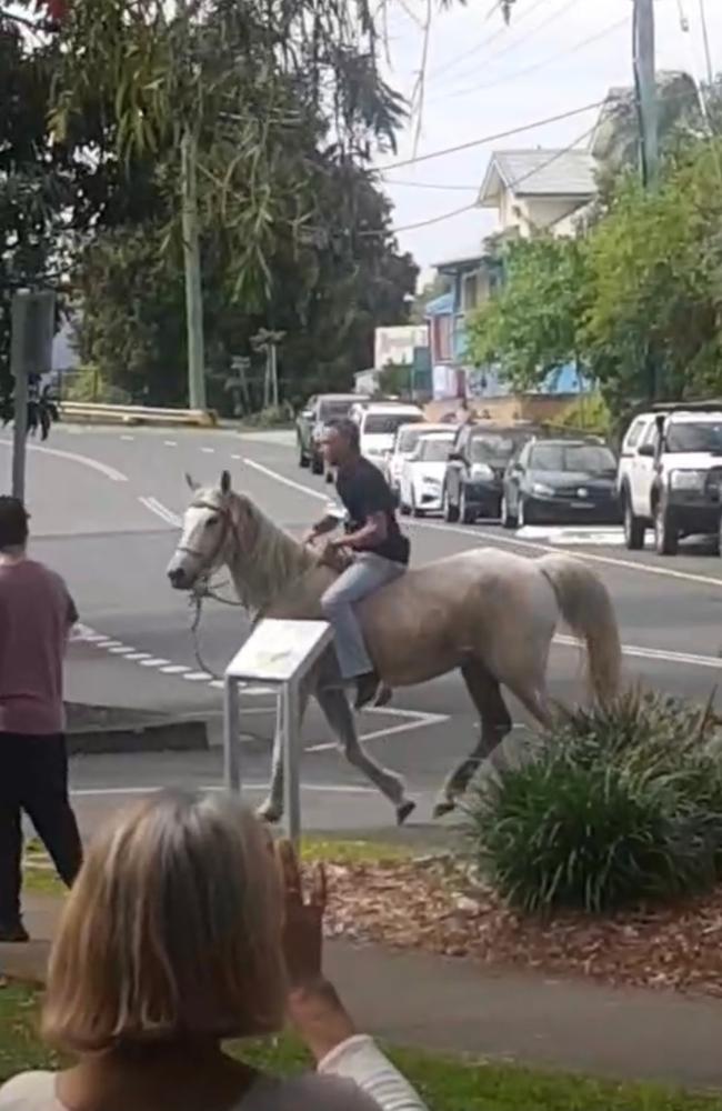 A Hollywood movie stuntman was fined more than $7000 after riding his horse through border blockades.