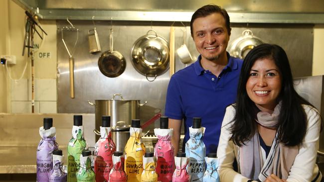 Farming entrepreneurs James and Katie Geralds have developed a three-pronged business, including Caldera Fine Foods, which produces a range of syrups, jams and sauces