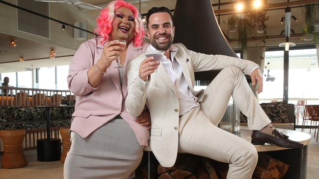 Survivor's George Mladenov and Carla from Bankstown at the Lady Bank's Rooftop Bar in Bankstown Sports Club. Picture: David Swift