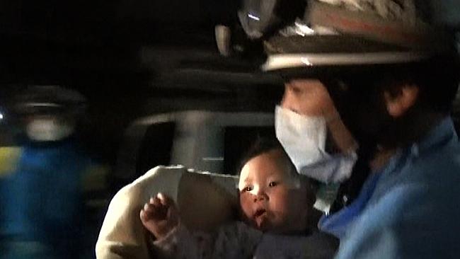 Baby saved from Japan earthquake