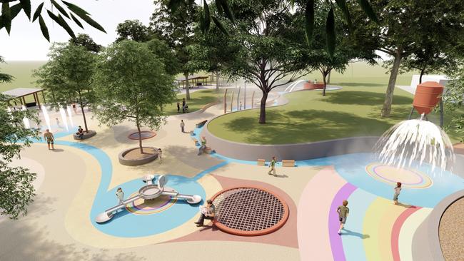 Work is underway on the water play area and all abilities playground at Maryborough's Anzac Park.