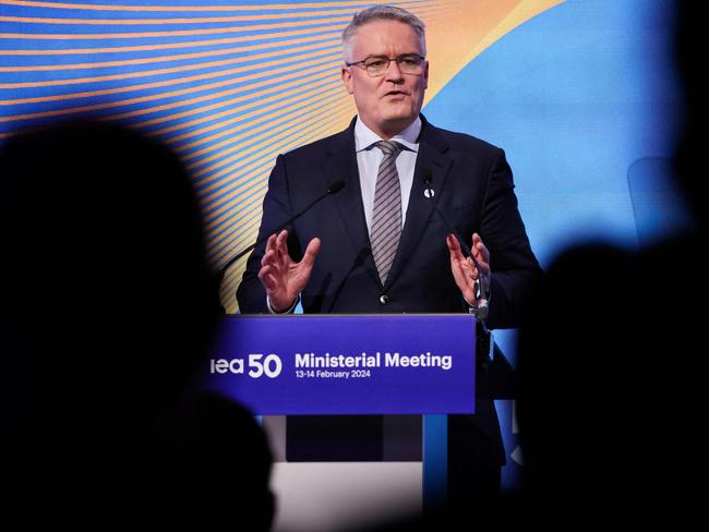 Belgian-born Australian Secretary-General of the Organisation for Economic Co-operation and Development (OECD) Mathias Cormann delivers a speech during the International Energy Agency (IEA) 2024 ministerial meeting and 50th Anniversary event, in Paris on February 13, 2024. Energy and climate ministers from around the world will meet in Paris on February 13 and 14 for the IEAâs 2024 Ministerial Meeting to take stock of the latest developments in energy markets, policies and transitions, and to set the Agencyâs strategic direction for the coming years. (Photo by Ian LANGSDON / AFP)