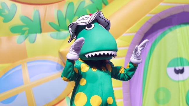 The Wiggles with Dorothy the Dinosaur perform on stage . (Photo by Dave Simpson/WireImage)