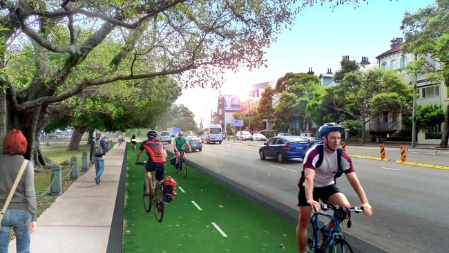 An example of a separated cycleway - infrastructure which is set to increase under the bike plan.