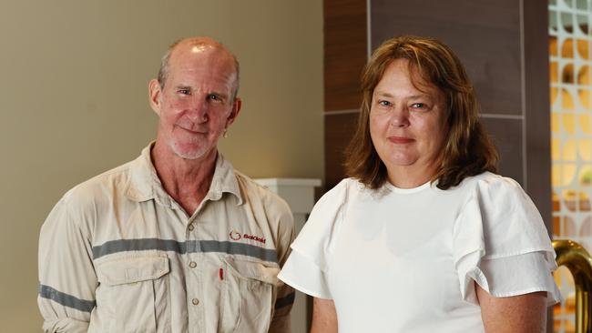 Cook Shire Council councillor Gavin Dear and Mayor Robyn Holmes travelled to Brothers Leagues Club in Cairns to speak with Queensland Government ministers at a community cabinet meeting on Sunday. Picture: Brendan Radke