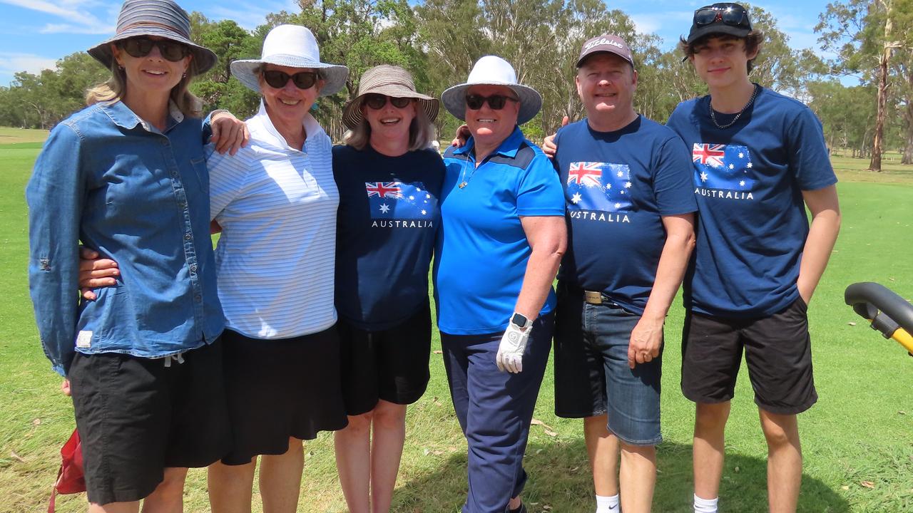 Karen Garner, Jenny Tessmann, Tammy, Mark and Harry Watt at Brooksy’s Memorial Golf Day.