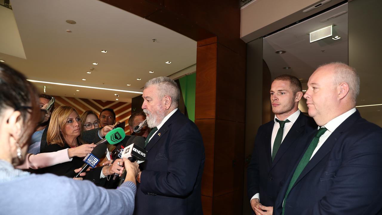 Rabbitohs General Manager of Football, Shane Richardson speaks to the media following George Burgess’ judiciary hearing