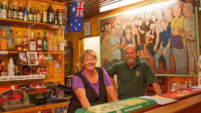 Flowerdale Hotel owners Vivian and Steve Phelan are selling up after 20 years behind the bar. Picture: Supplied