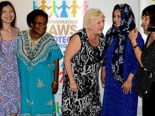 INSIGHT: Capricornia MP Michelle Landry (centre) shares a laugh with (from left) Tina Hu, Bridgette Saplos, Nusra Noorudheen and Pari Khalesirad at the CQ Multi Faith Dinner. Picture: Jann Houley