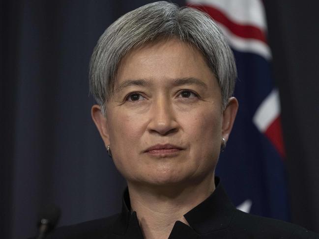 CANBERRA, AUSTRALIA NewsWire Photos OCTOBER 10, 2022:Minister for Foreign Affairs, Senator Penny Wong spoke to media at Parliament House in Canberra.Picture: NCA NewsWire / Gary Ramage