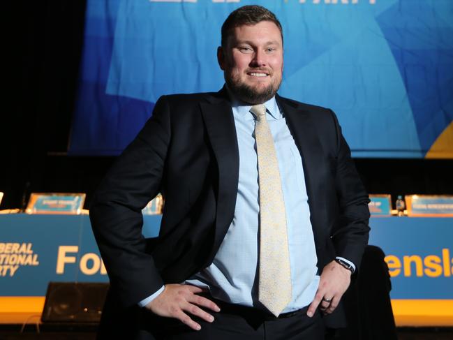 LNP President David Hutchinson at the LNP conference at RNA Convention Centre.12th July 2019 Brisbane AAP Image/Richard Gosling