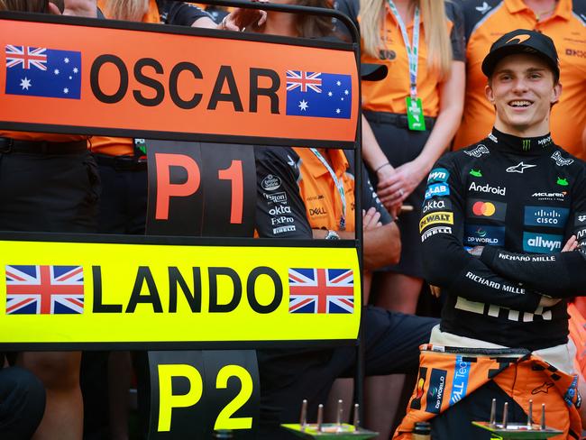 Piastri celebrating his win in Miami. Picture: Hector Vivas / Getty Images via AFP