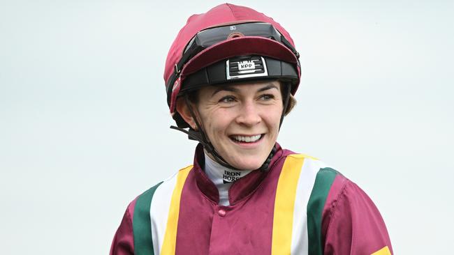 Celine Gaudray returns to scale after riding Gentleman Roy to victory at Flemington on Saturday Picture: Vince Caligiuri/Getty Images