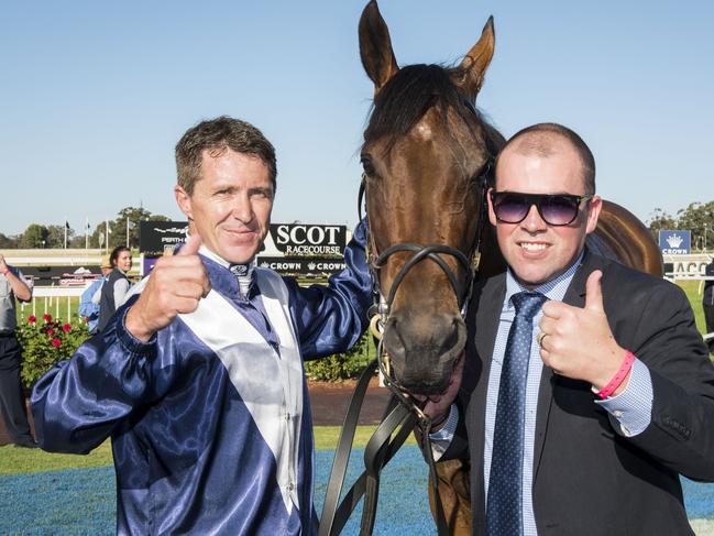 Connections of horse "Viddora" ridden by jockey Joe Bowditch wins Race 7, the Crown Perth-Winterbottom Stakes at Ascot in Western Australia. Picture: Simon Merritt / Western Racepix.