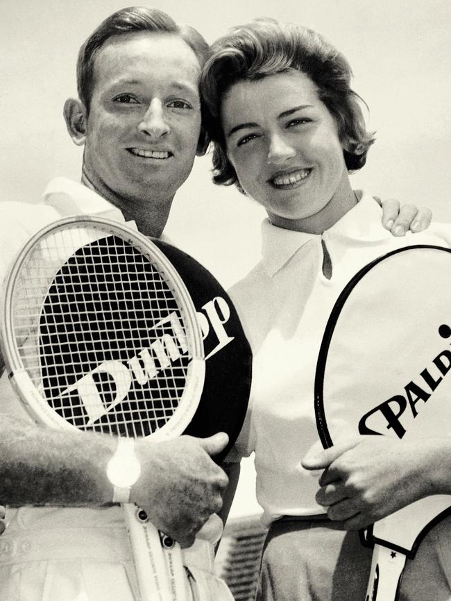 Rod Laver and Margaret Court during their playing days. Photo: Laver Family Private Collection