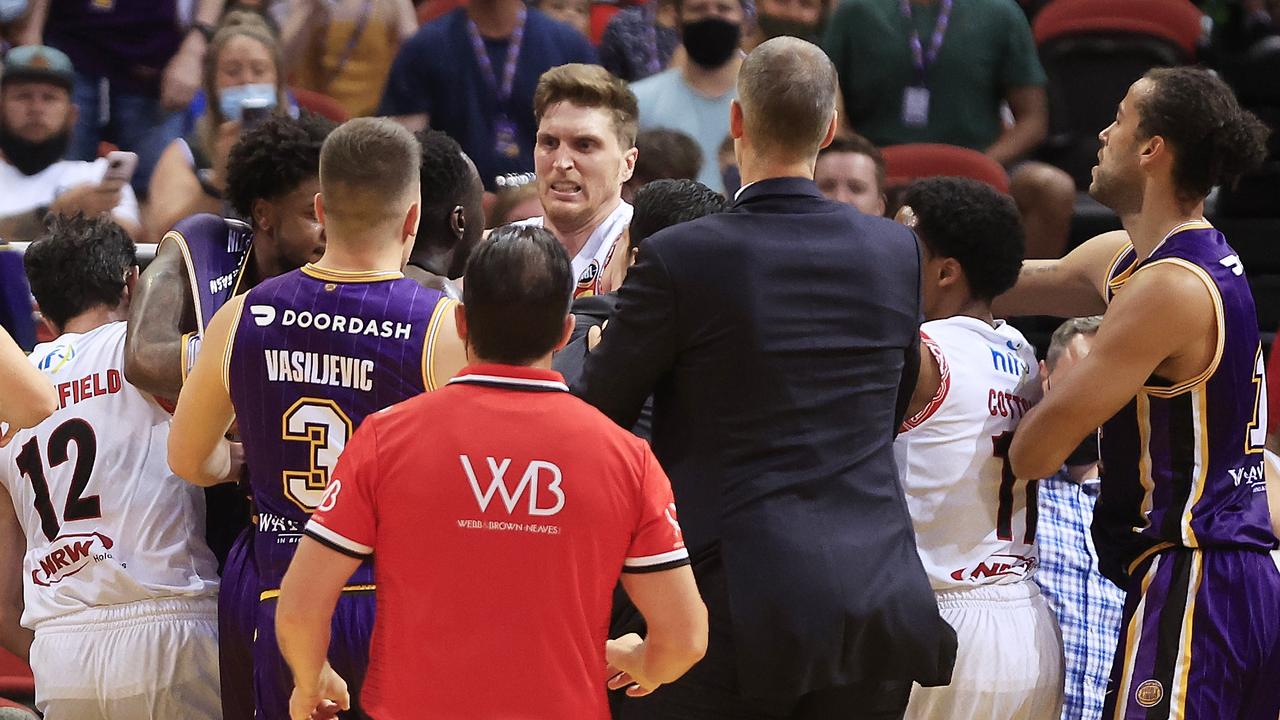 Tempers flared at Qudos Bank Arena. Picture: Mark Evans/Getty Images