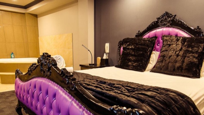 All sex workers who offer services at legal brothels must have sexual health checks. Pictured is the Pentagon Suite at Pentagon Grand. Picture: supplied.