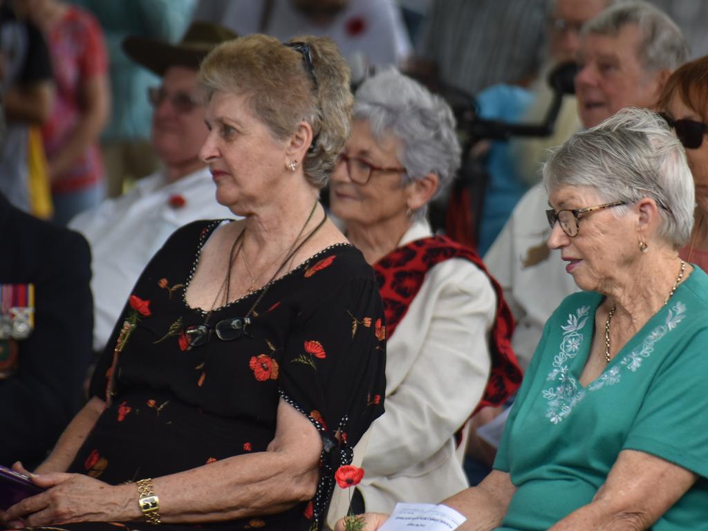 Marie Walker and Sue Palmer at the 2021 Remembrance Day Ceremony in Jubilee Park. Picture: Lillian Watkins