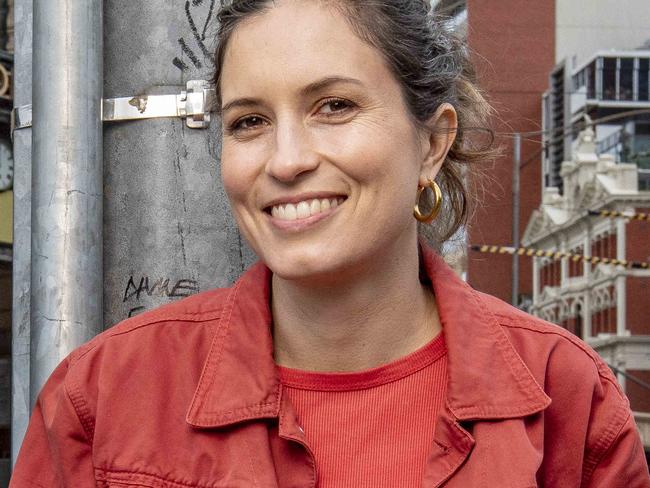 Singer Missy Higgins under the Flinders Street Station clocks. She is set to release a new single called When the Machine Starts Again which is about Melbourne opening up again after lockdown - hence pic in iconic Melbourne location. She's filming a clip for the song on Sunday morning for The Sound, early shoot so there's not a massive amount of people around. Picture: Tim Carrafa